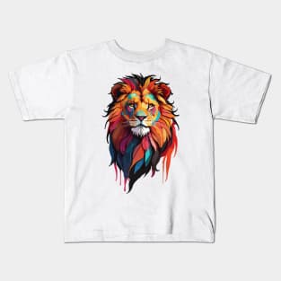 Lion Graffiti Paint Drip Kids T-Shirt